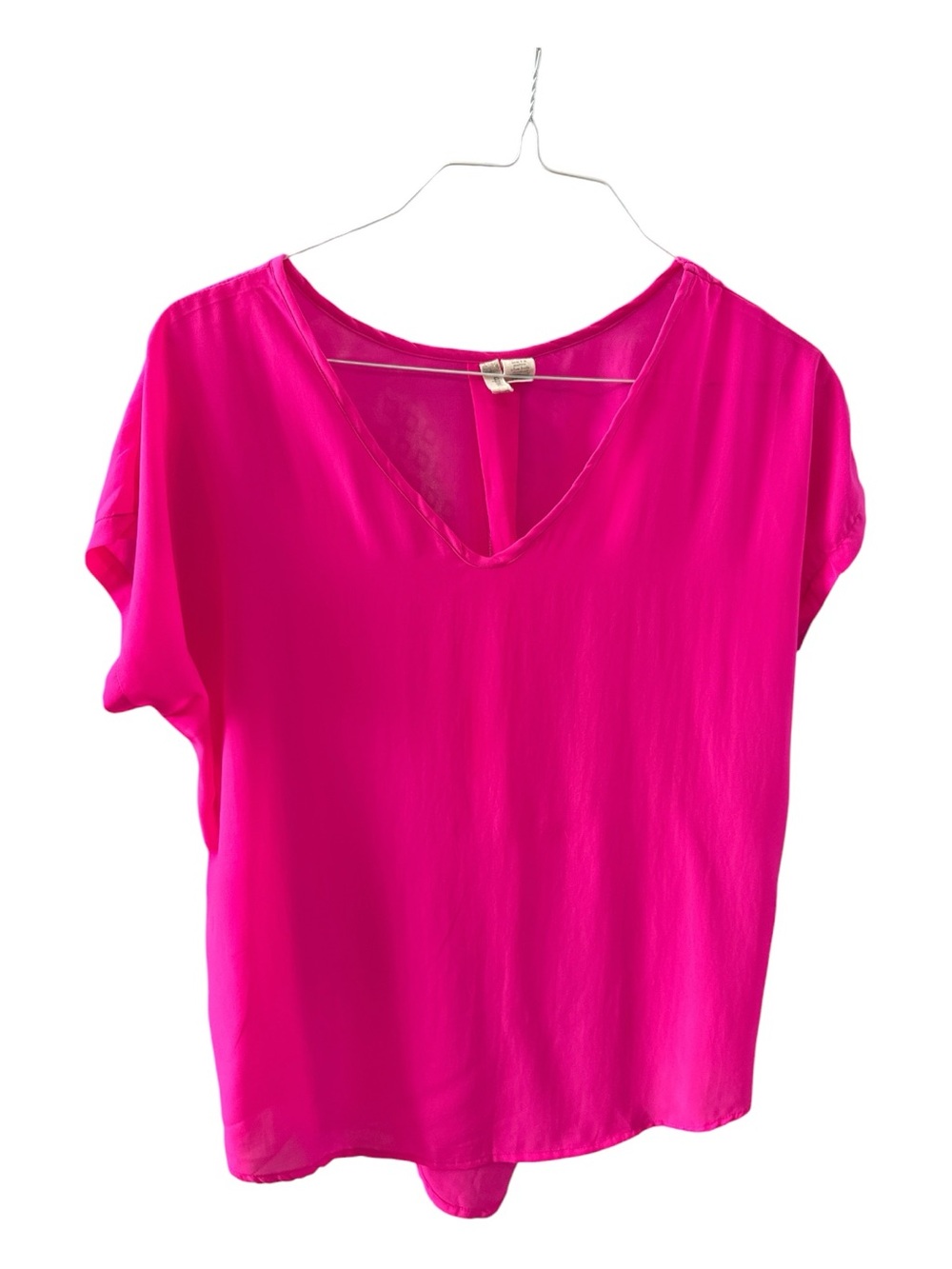 Japna Bright Pink Sheer High-Low Blouse – Size L - Picture 4 of 5